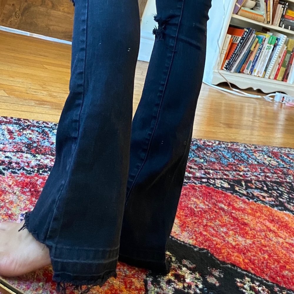 Black Natural Hem Flare Jeans (Size S)